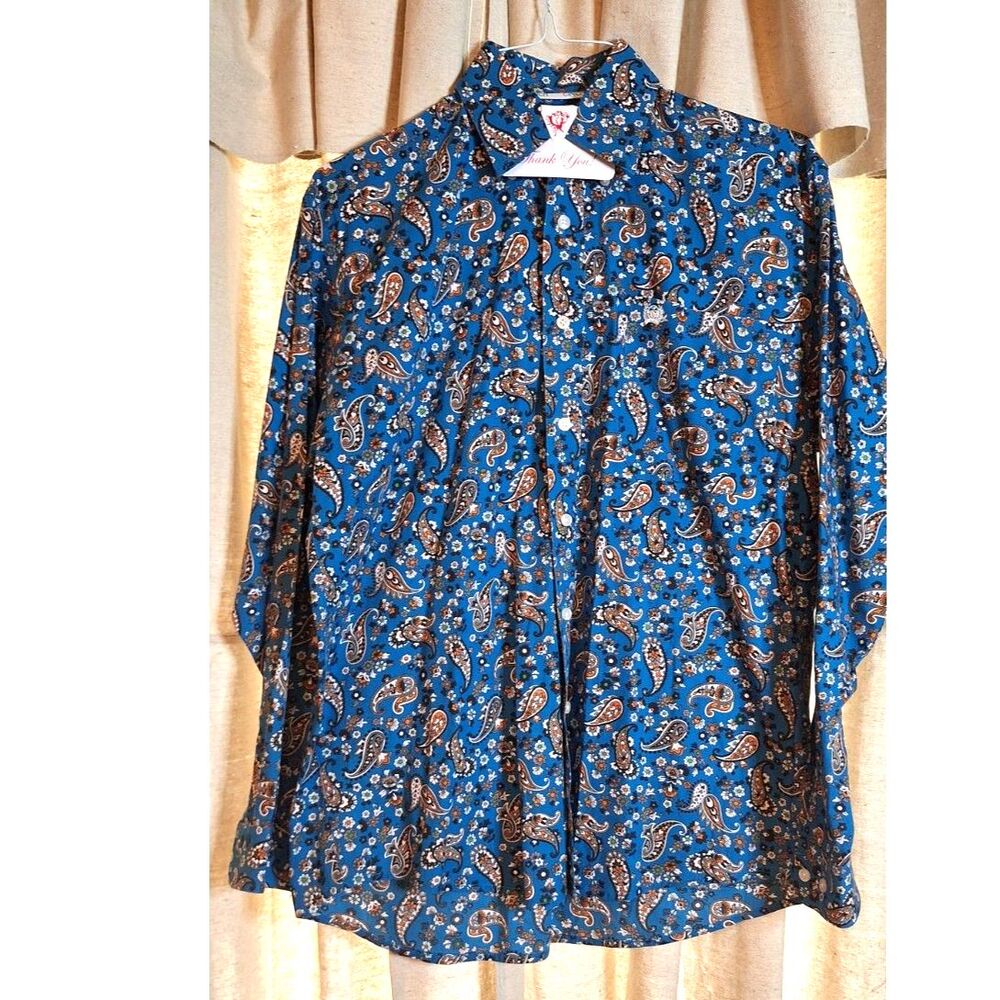 Cinch Mens Paisely Western Button Up Long Sleeve Shirt NWOT